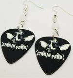 Linkin Park Chester Bennington Guitar Pick Earrings with White Swarovski Crystals