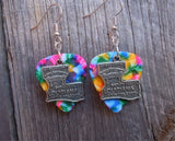 CLEARANCE State of Louisiana Charm Guitar Pick Earrings - Pick Your Color