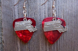 CLEARANCE State of Massachusetts Charm Guitar Pick Earrings - Pick Your Color
