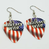 CLEARANCE Military Wife Charm Guitar Pick Earrings - Pick Your Color