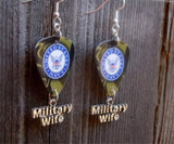 Navy Insignia Military Wife Guitar Pick Earrings