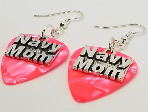 CLEARANCE Navy Mom Charms Guitar Pick Earrings - Pick Your Color