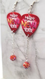 Happy New Year Guitar Pick Earrings with Hyacinth 2xAB Pave Dangles