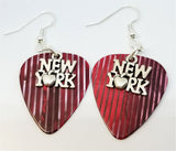 CLEARANCE New York Big Apple Charm Guitar Pick Earrings - Pick Your Color