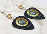 Horoscope Astrological Sign Pisces Guitar Pick Earrings with Metallic Sunshine Swarovski Crystals