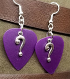 CLEARANCE Riddler Question Mark Charm Guitar Pick Earrings - Pick Your Color