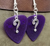 CLEARANCE Riddler Question Mark Charm Guitar Pick Earrings - Pick Your Color