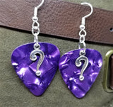 CLEARANCE Riddler Question Mark Charm Guitar Pick Earrings - Pick Your Color