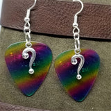 CLEARANCE Riddler Question Mark Charm Guitar Pick Earrings - Pick Your Color