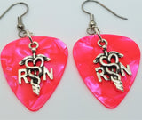 CLEARANCE RN Caduceus Charm Guitar Pick Earrings - Pick Your Color