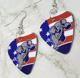 CLEARANCE Angry Republican Symbol Elephant Guitar Pick Earrings