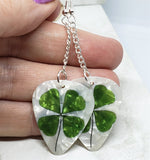 Shamrock Dangling Guitar Pick Earrings