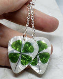 Shamrock Dangling Guitar Pick Earrings