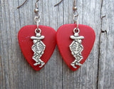 CLEARANCE Skeleton with Sombrero Charm Guitar Pick Earrings - Pick Your Color