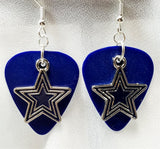 CLEARANCE Blue Star Charm Guitar Pick Earrings - Pick Your Color