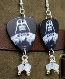 Star Wars Darth Vader Guitar Pick Earrings with Opal Swarovski Crystal Dangles