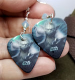 Yoda Guitar Pick Earrings with Green Opal Swarovski Crystals