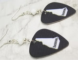 New Hampshire State Home Guitar Pick Earrings with White Swarovski Crystals