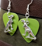 CLEARANCE Tyrannosaurus Rex Charm Guitar Pick Earrings - Pick Your Color