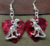 CLEARANCE Tyrannosaurus Rex Charm Guitar Pick Earrings - Pick Your Color