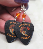 Let's Talk Turkey Guitar Pick Earrings with Orange Swarovski Crystals