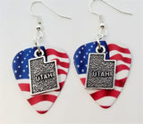 CLEARANCE State of Utah Charm Guitar Pick Earrings - Pick Your Color