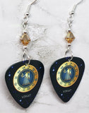 Horoscope Astrological Sign Virgo Guitar Pick Earrings with Metallic Sunshine Swarovski Crystals