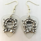 CLEARANCE Christmas Wreath Charm Guitar Pick Earrings - Pick Your Color