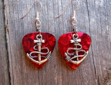 CLEARANCE Anchor Charm Guitar Pick Earrings - Pick Your Color