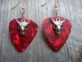 CLEARANCE Animal Skull Charm Guitar Pick Earrings - Pick Your Color