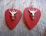 CLEARANCE Animal Skull Charm Guitar Pick Earrings - Pick Your Color