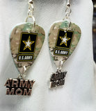 Army Camo Army Mom Guitar Pick Earrings