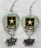 Army Camo Army Brat Guitar Pick Earrings