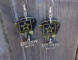 Army Insignia Military Wife Guitar Pick Earrings