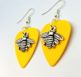 CLEARANCE Bee Charm Guitar Pick Earrings - Pick Your Color