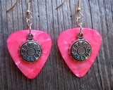 CLEARANCE Beer Bottle Cap Charm Guitar Pick Earrings - Pick Your Color
