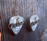 CLEARANCE Believe Text Charm Guitar Pick Earrings - Pick Your Color