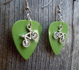 CLEARANCE Bicycle Charm Guitar Pick Earrings - Pick Your Color