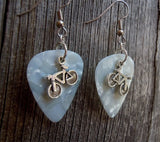 CLEARANCE Bicycle Charm Guitar Pick Earrings - Pick Your Color