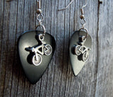 CLEARANCE Bicycle Charm Guitar Pick Earrings - Pick Your Color