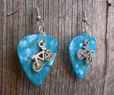 CLEARANCE Bicycle Charm Guitar Pick Earrings - Pick Your Color