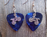 CLEARANCE Bicycle Charm Guitar Pick Earrings - Pick Your Color