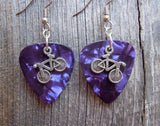 CLEARANCE Bicycle Charm Guitar Pick Earrings - Pick Your Color