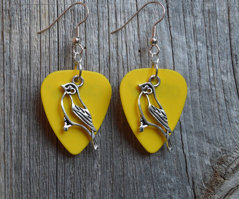 CLEARANCE Bird Charm Guitar Pick Earrings - Pick Your Color