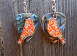 CLEARANCE Orange Bird Charm Guitar Pick Earrings - Pick Your Color