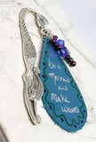 Mermaid Bookmark with Leather, Glass Beads, and Swarovski Crystal Bicones