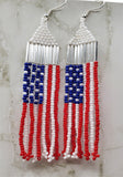 American Flag Brick Stitch Earrings