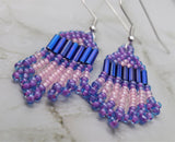 Pink and Purple Mini Series Petite Brick Stitch Earrings