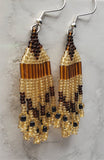 Brown, Topaz and Honey Colored Brick Stitch Earrings