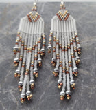 Matte Opaque and Mixed Metallic Brick Stitch Earrings